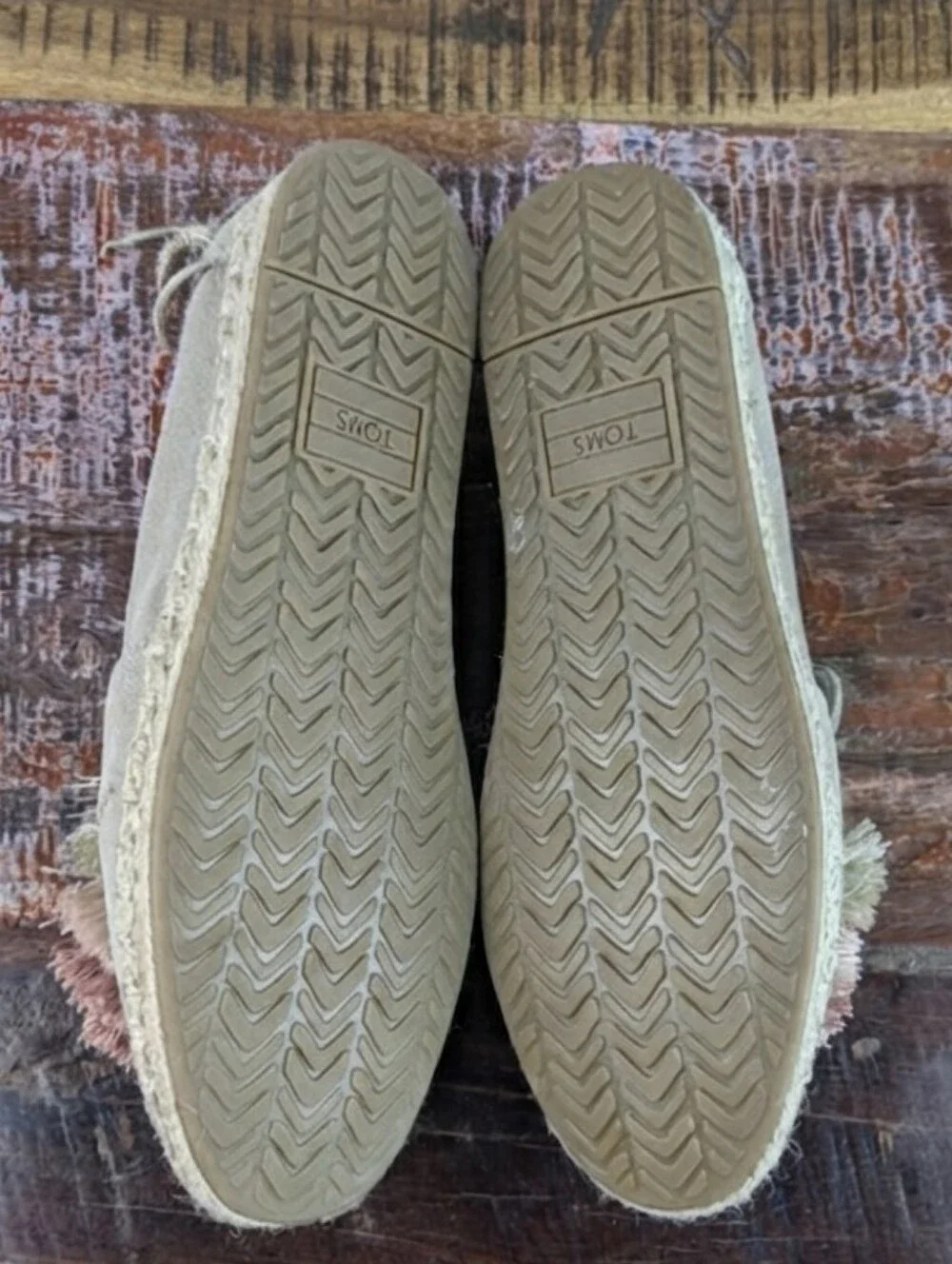 Toms Deconstructed Suede Alpargata Rope Tassel Suede Slip-on Shoes Size 8 Gray